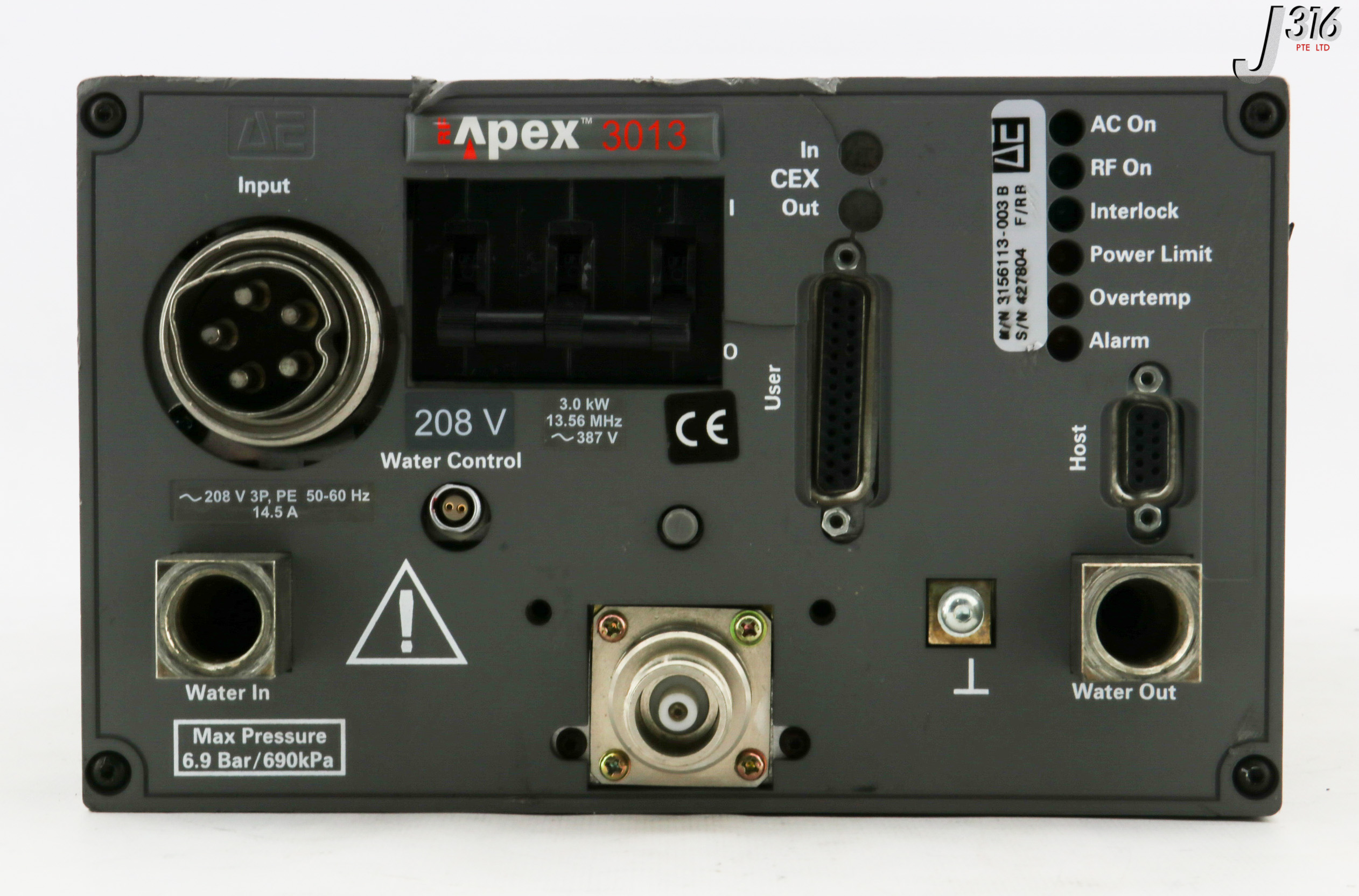 33369 ADVANCED ENERGY RF GEN, APEX 3013 3.0KW 13.56MHZ, 27-342099